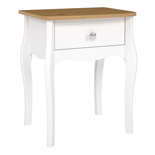 Baroque Nightstand in Pure White Iced Coffee Lacquer