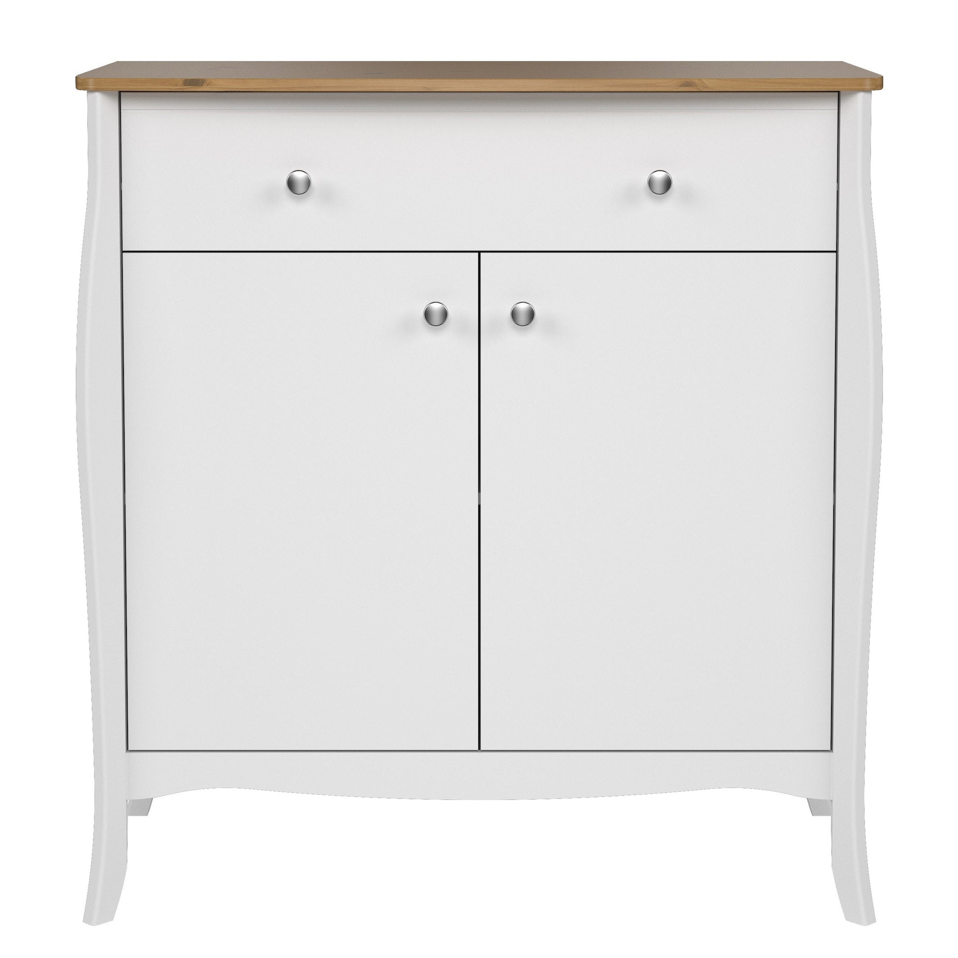 Baroque Sideboard 2 Doors 1 Drawer in Pure White Iced Coffee Lacquer