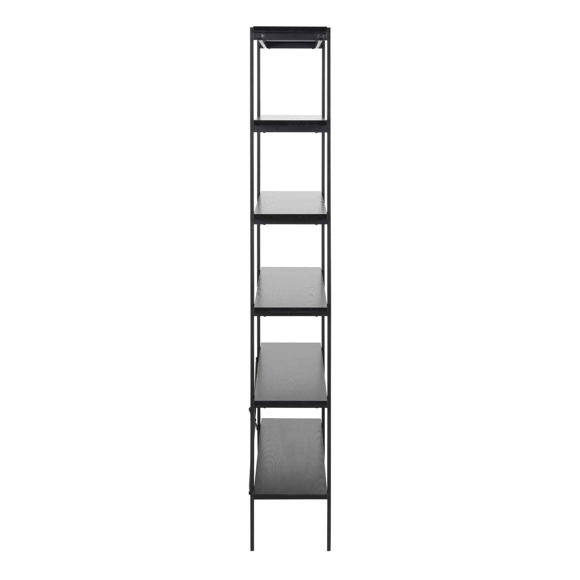 Angus Bookcase with 5 Shelves in Black