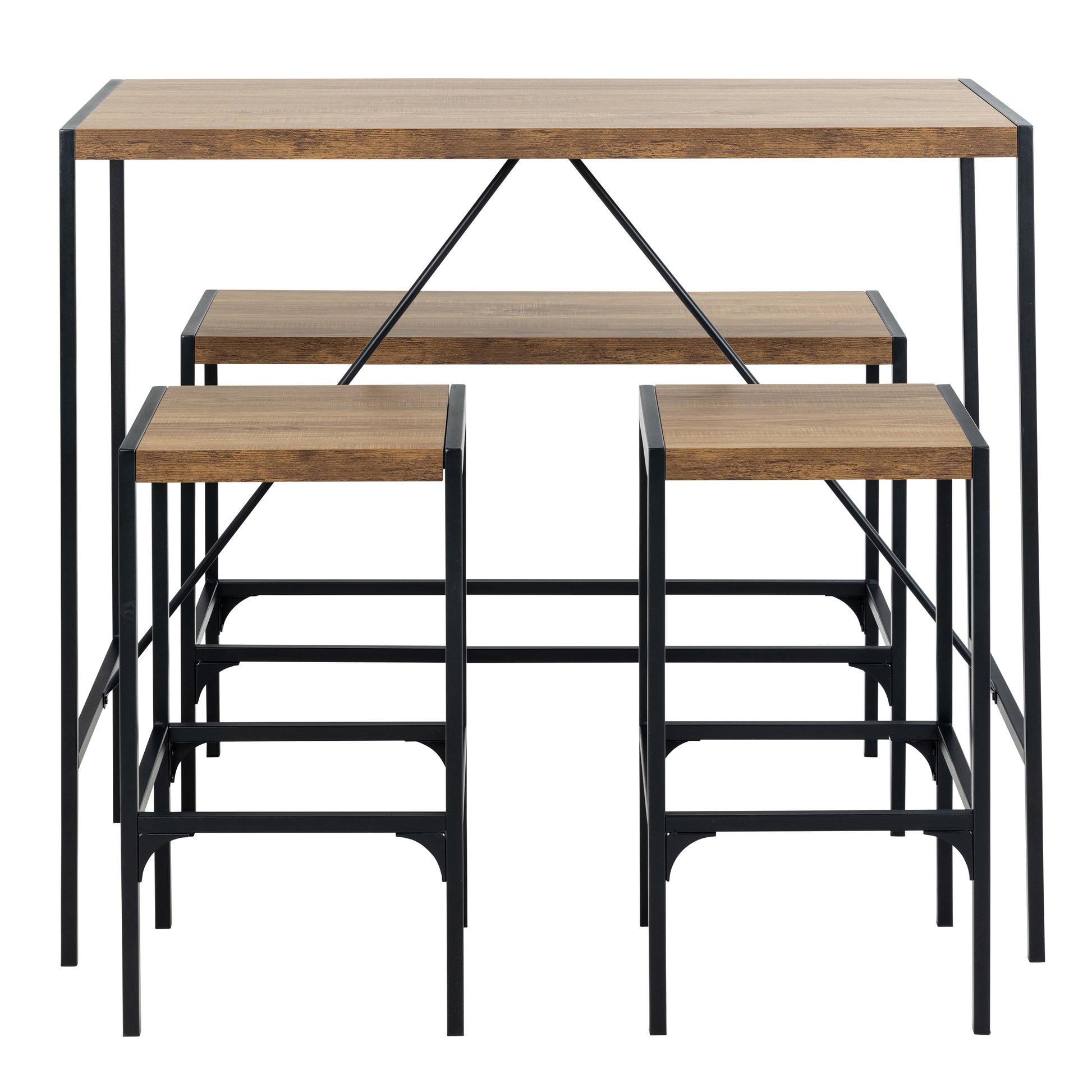 Bahamas Bar Table Set in Black and Oak