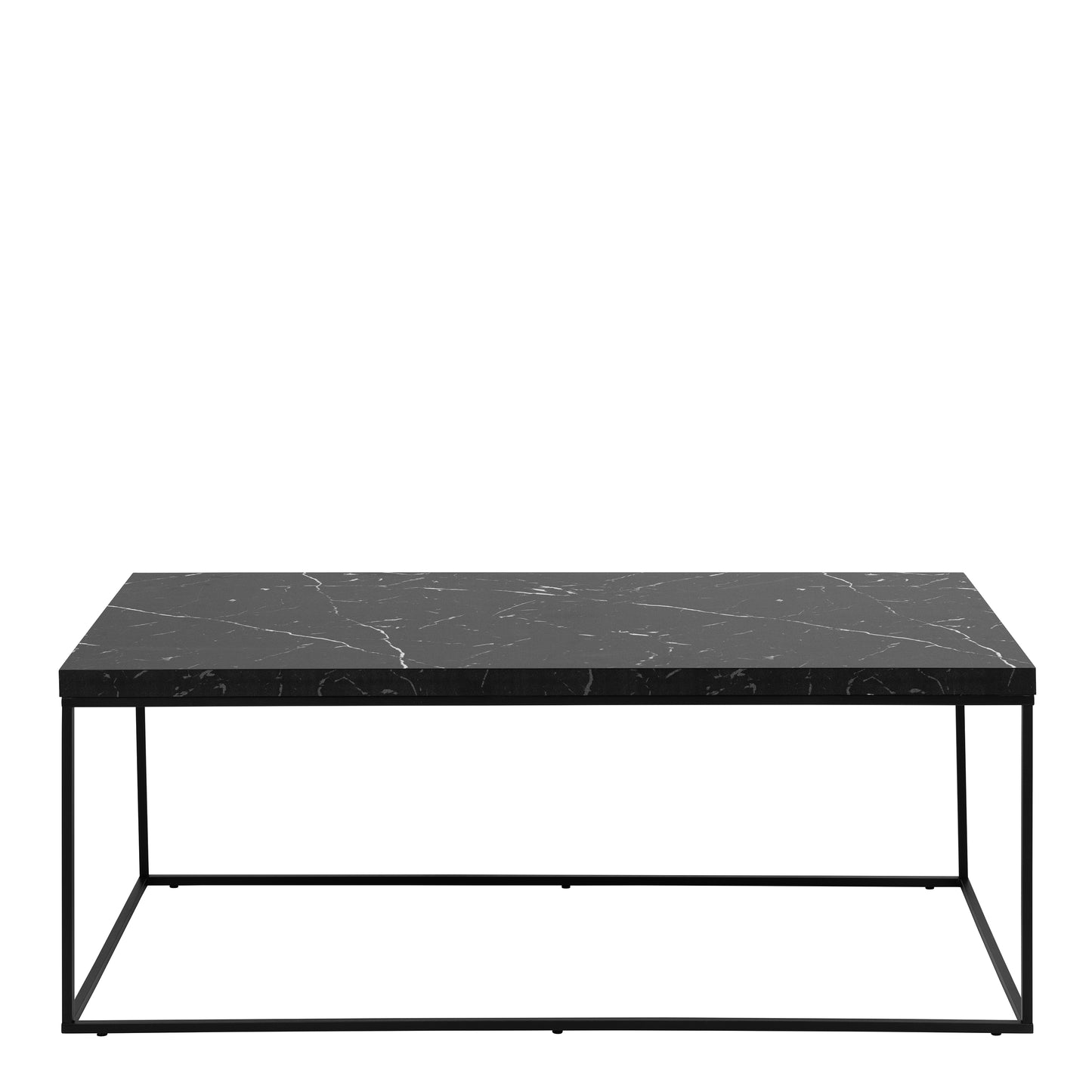 Barossa Coffee Table with Black Marble Marquina Top & Black Steel Base 110x55x45cm