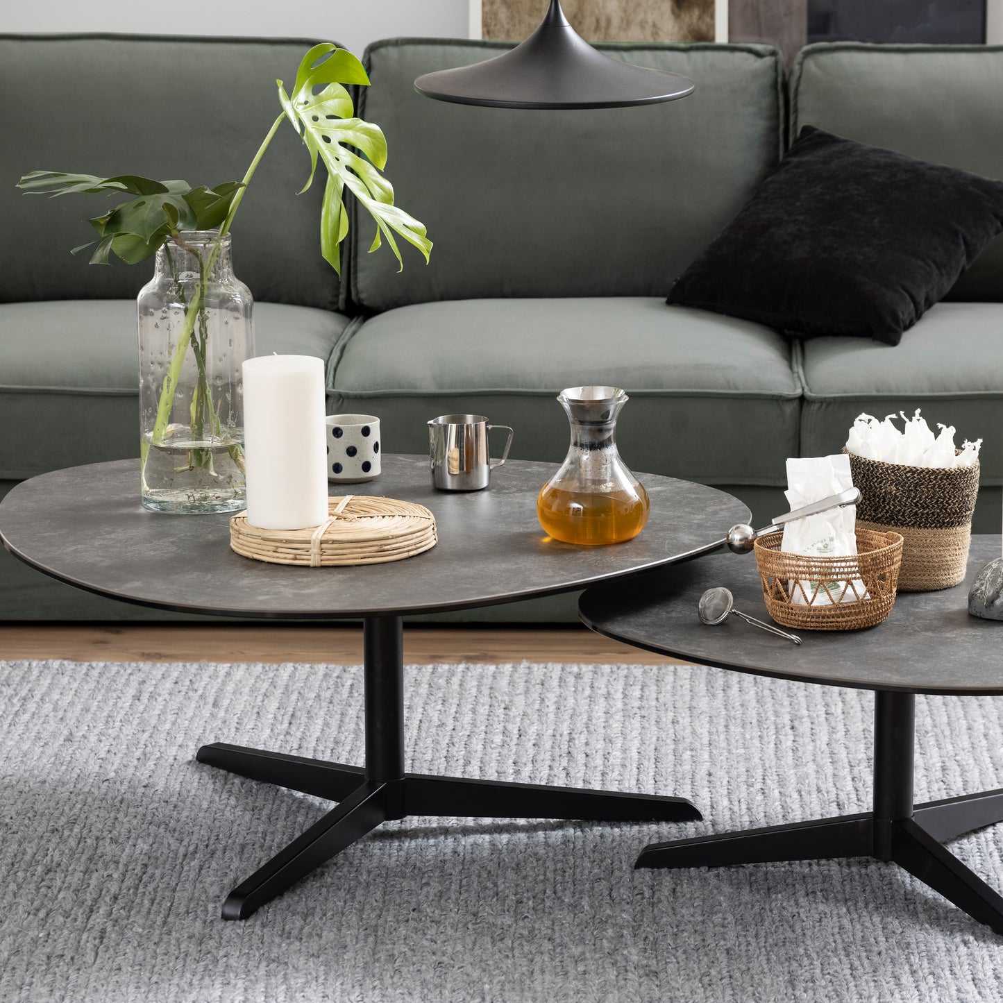 Barnsley Black Ceramic Coffee Table 100x95x41 cm